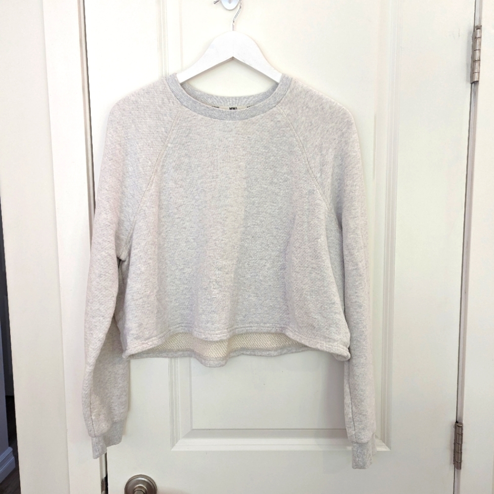 Madewell Cropped Oversized Oatmeal Sweatshirt